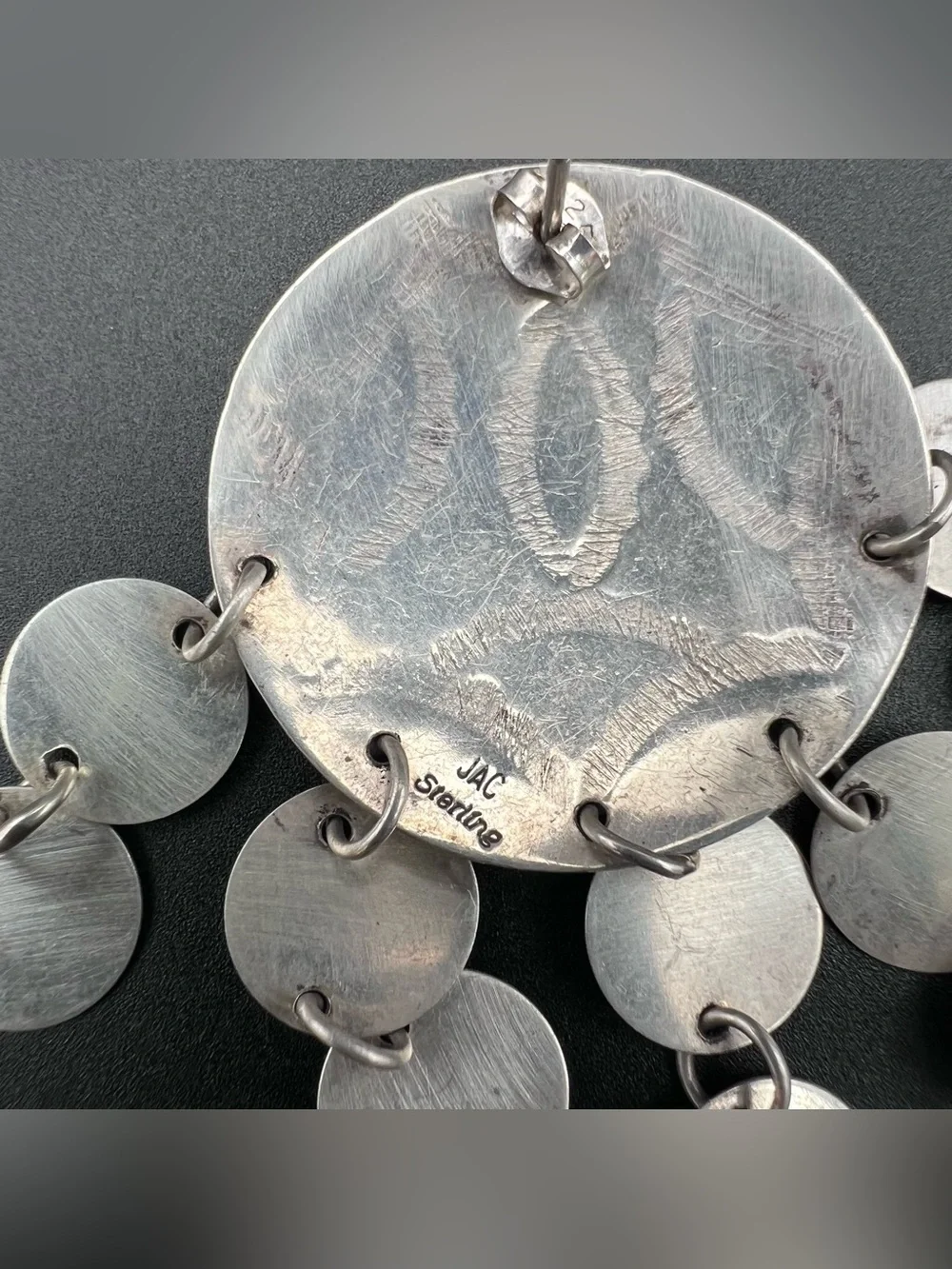 Native American Concho Disc Fringe Earrings
